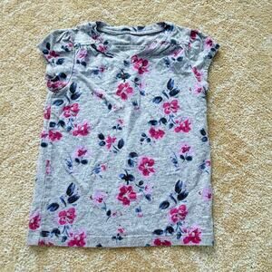 Tea Collection Gray Floral Print Girl’s Short Sleeve T-Shirt 6